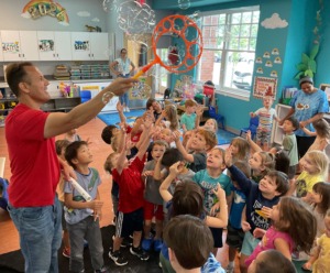 Bubble show at a preschool